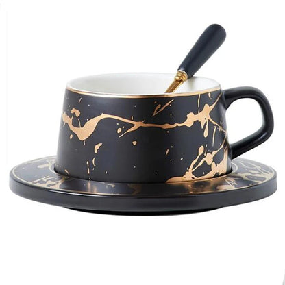 Golden Ceramic Coffee Cup - 240ml