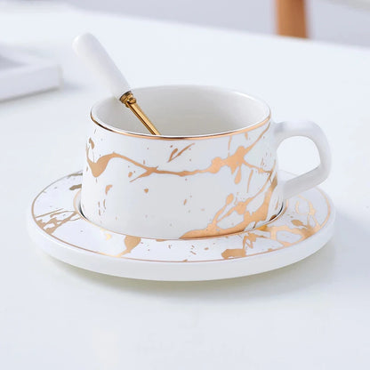 Golden Ceramic Coffee Cup - 240ml