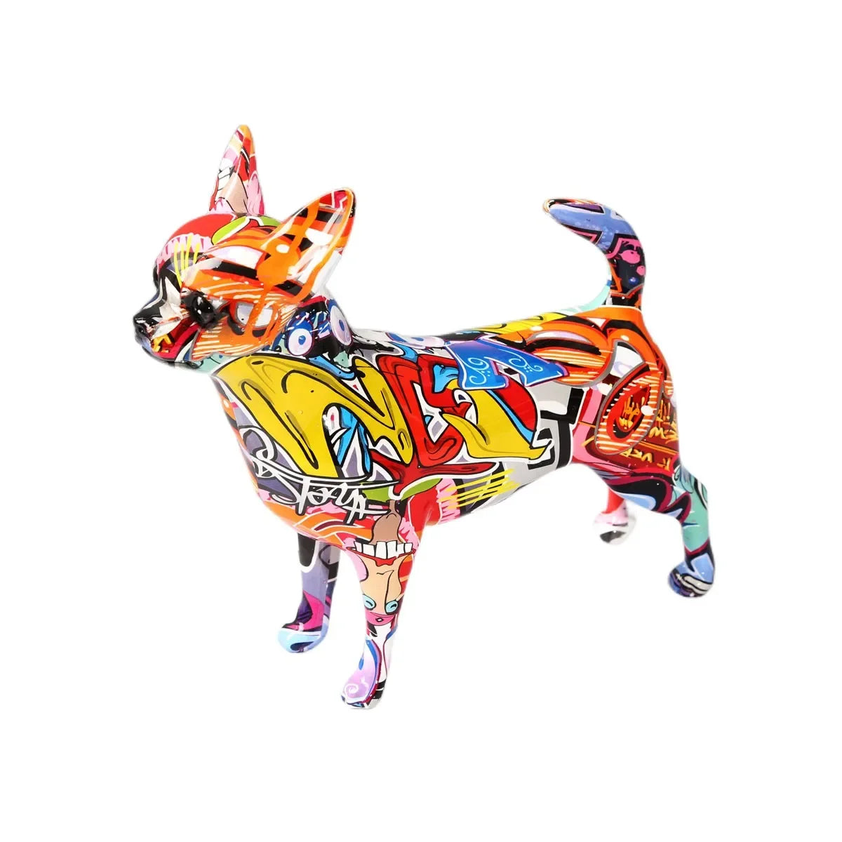 Escultura decorativa Pinscher colorida