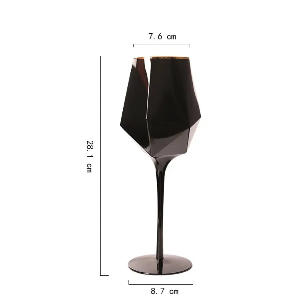 Kit with 2 Black & Gold Duo glasses 2 Glasses (Wine + Champagne) Crystal Glasses