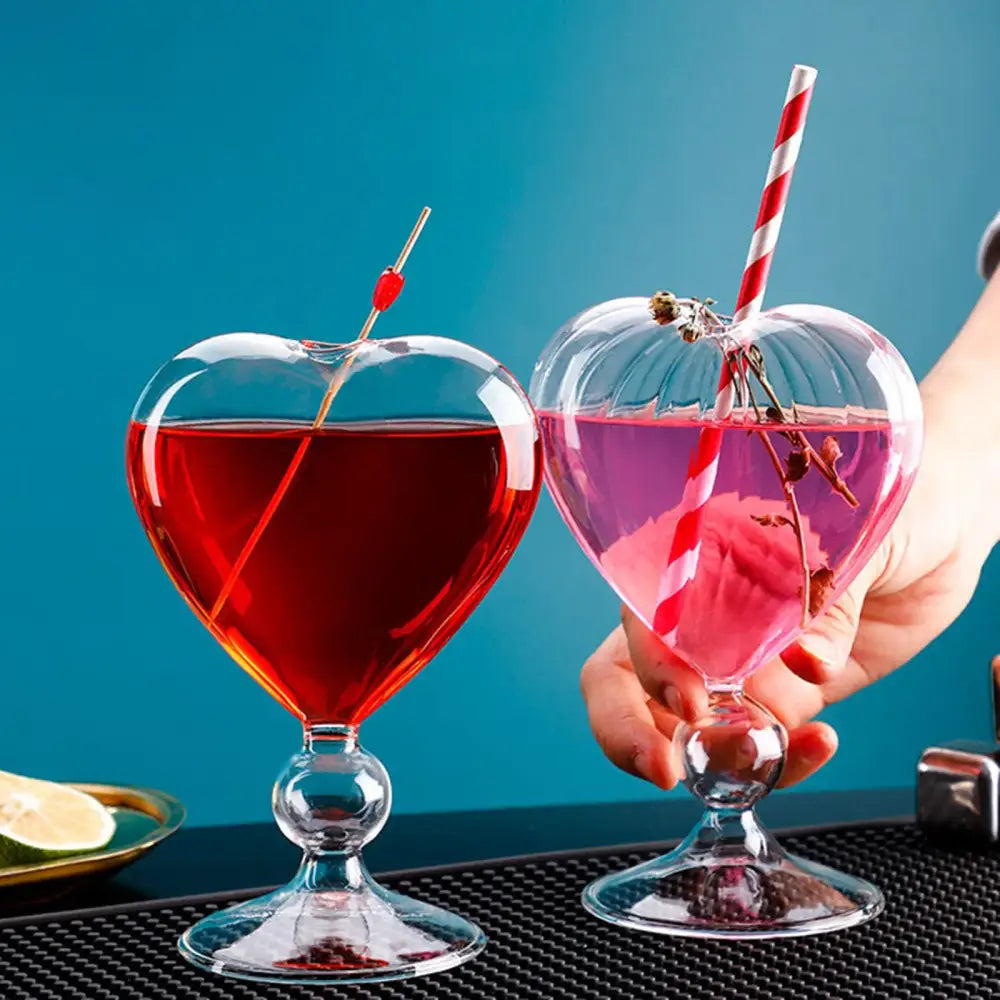 Copo de vidro para Drinks personalizados modelo Coração - 240ml 045