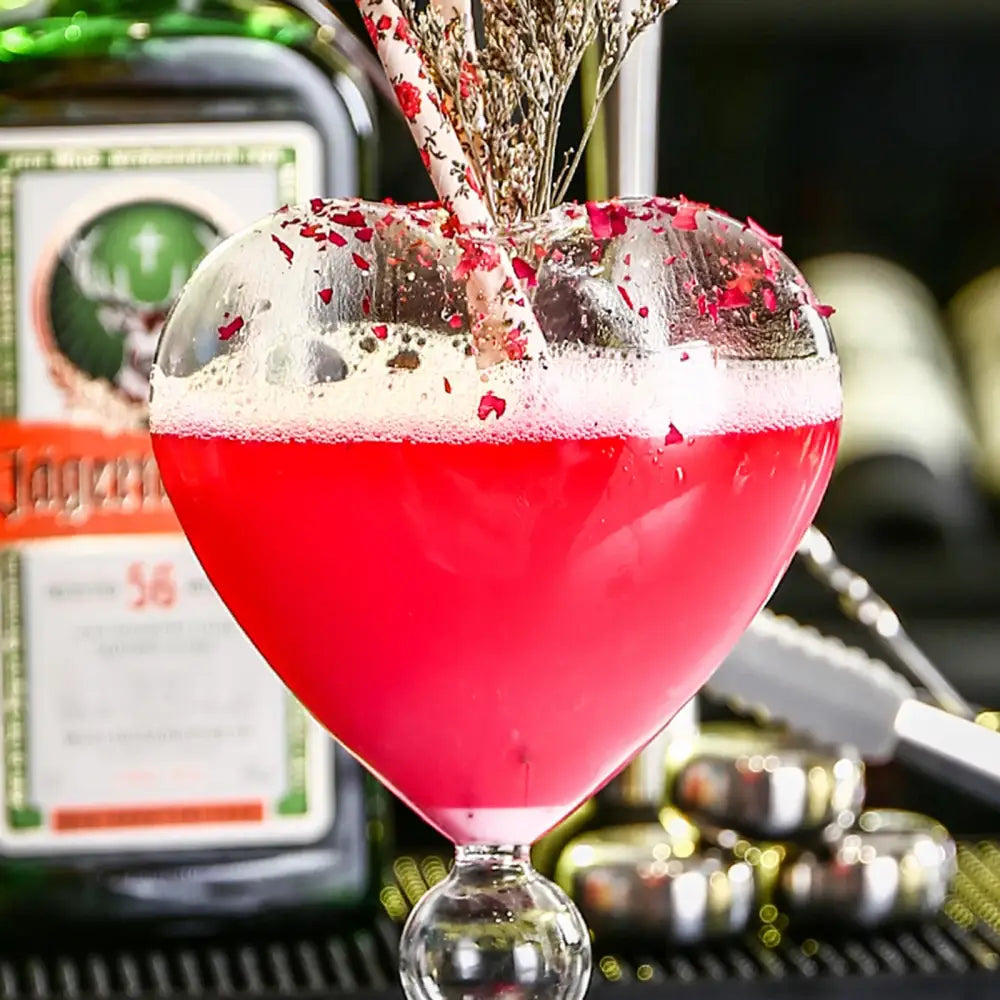 Copo de vidro para Drinks personalizados modelo Coração - 240ml 045