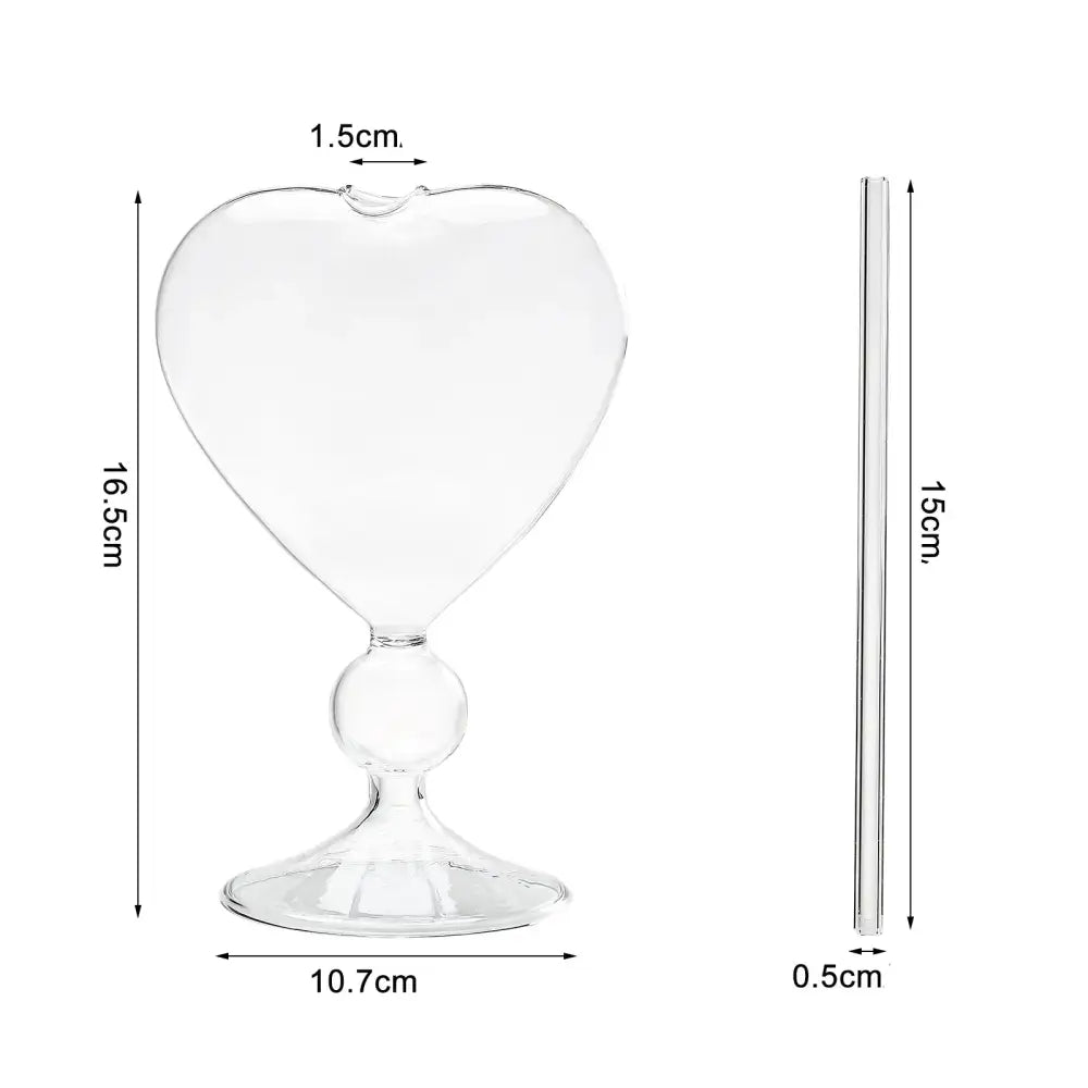 Copo de vidro para Drinks personalizados modelo Coração - 240ml 045