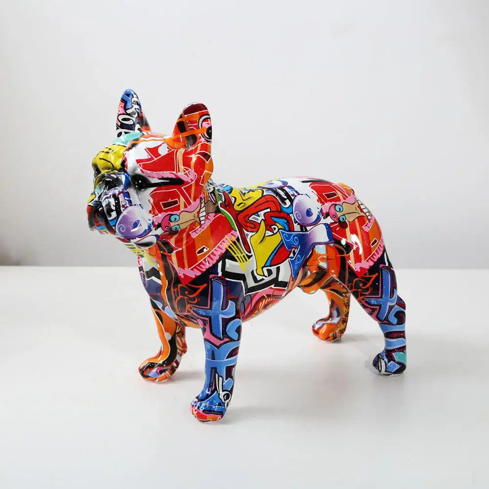 Escultura Buldogue Francês colorida Colorful French Bulldog 005