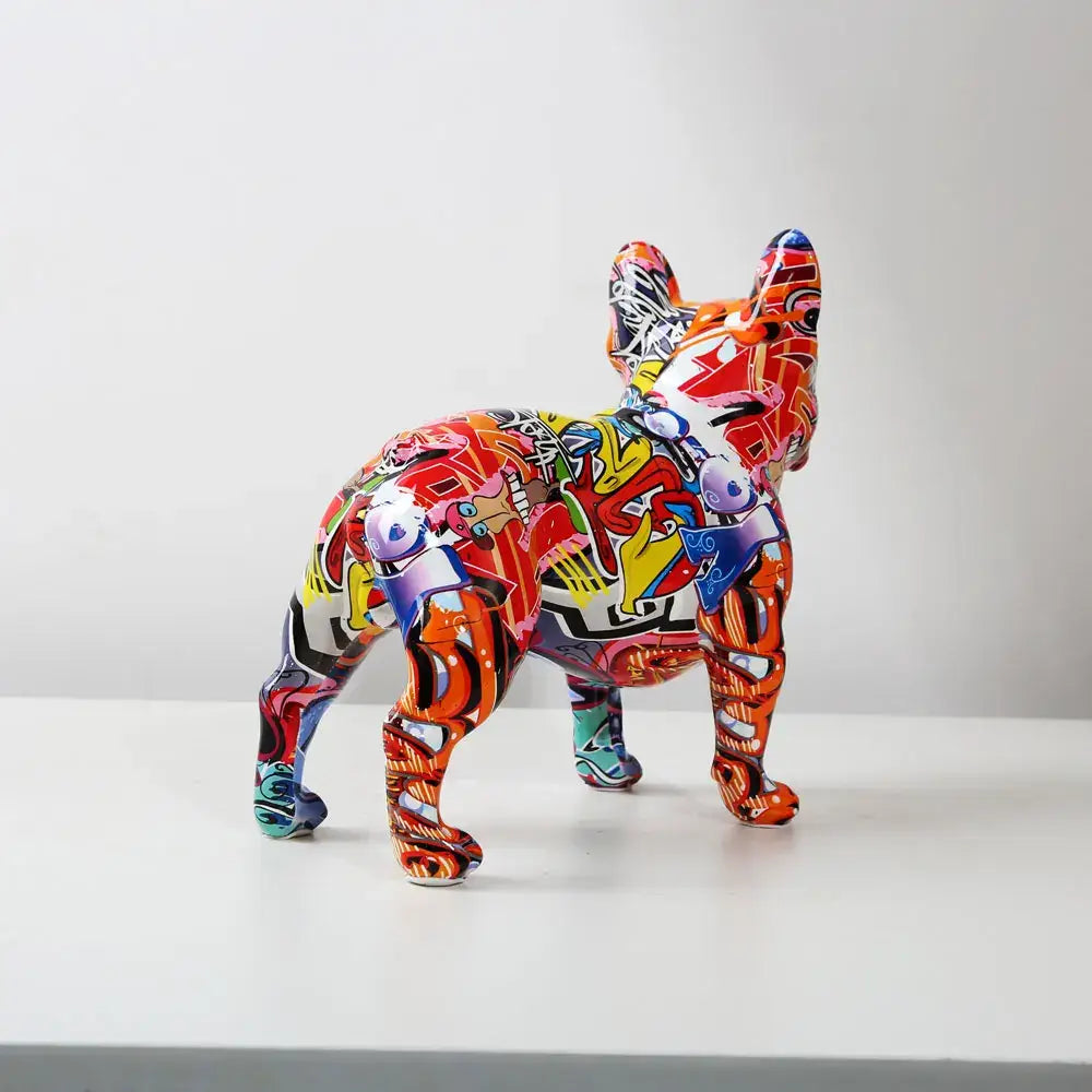 Escultura Buldogue Francês colorida Colorful French Bulldog 005
