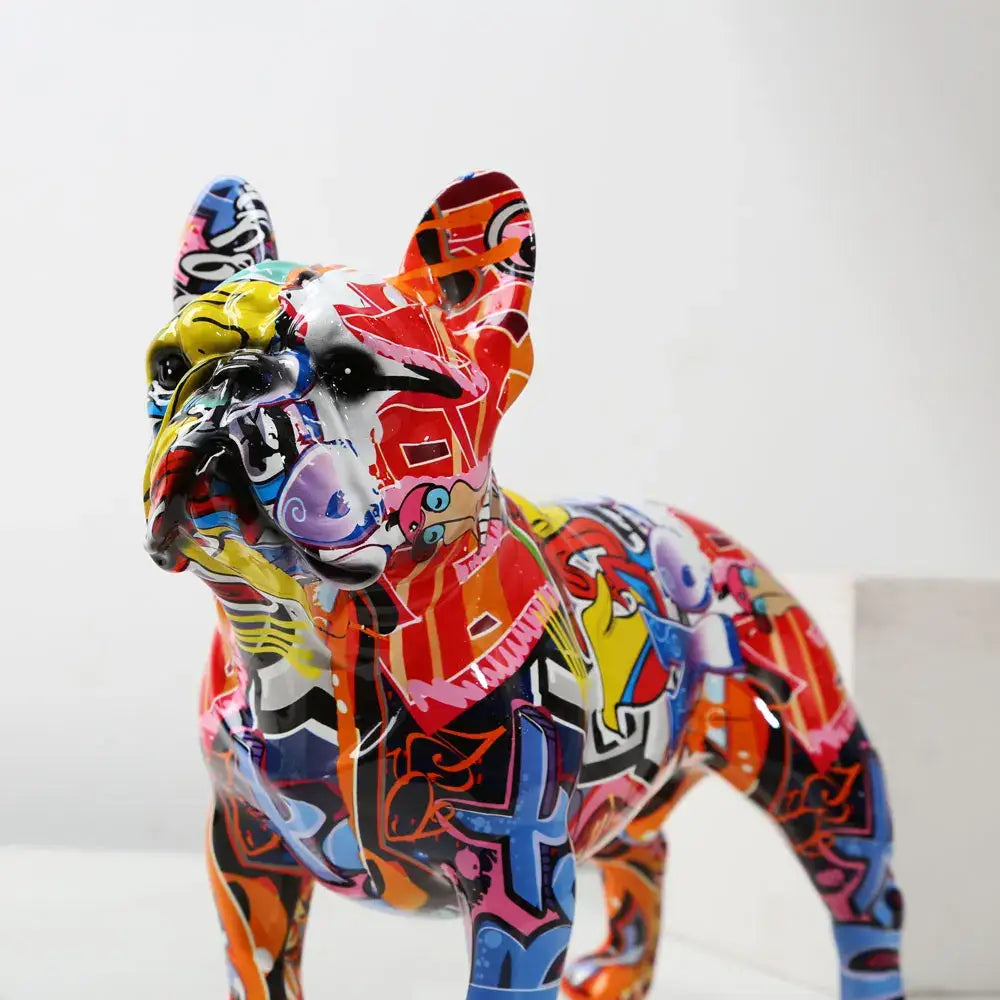 Escultura Buldogue Francês colorida Colorful French Bulldog 005