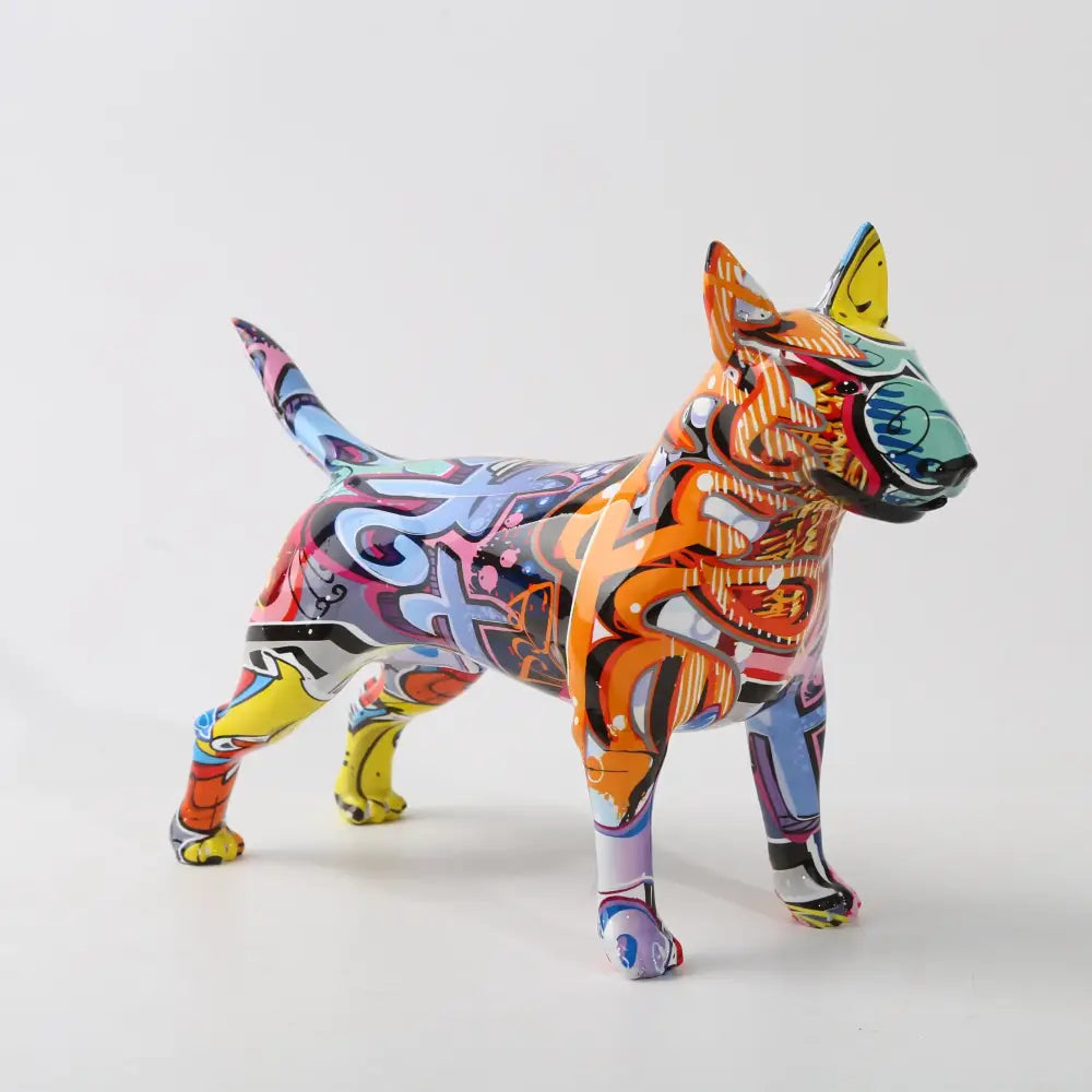 Escultura Bull Terrier colorida Colorful Bull Terrier Sculpture 006