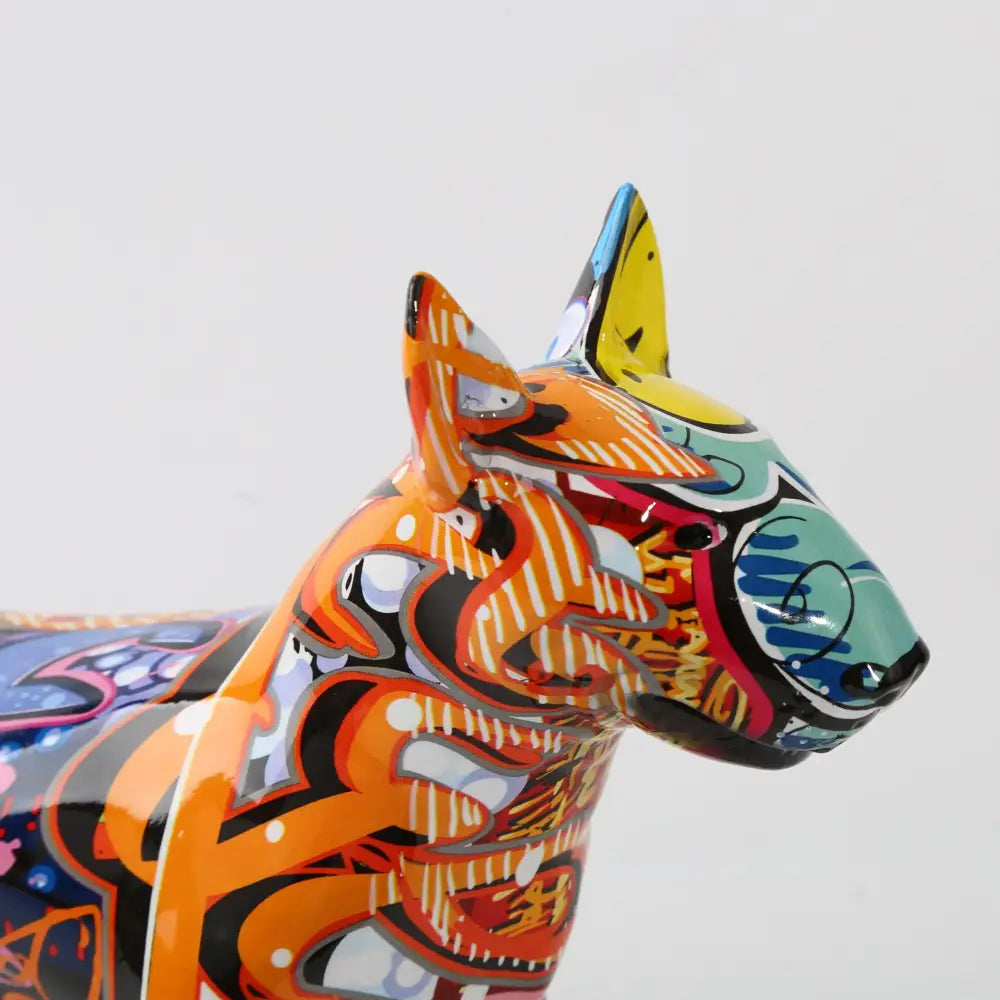 Escultura Bull Terrier colorida Colorful Bull Terrier Sculpture 006