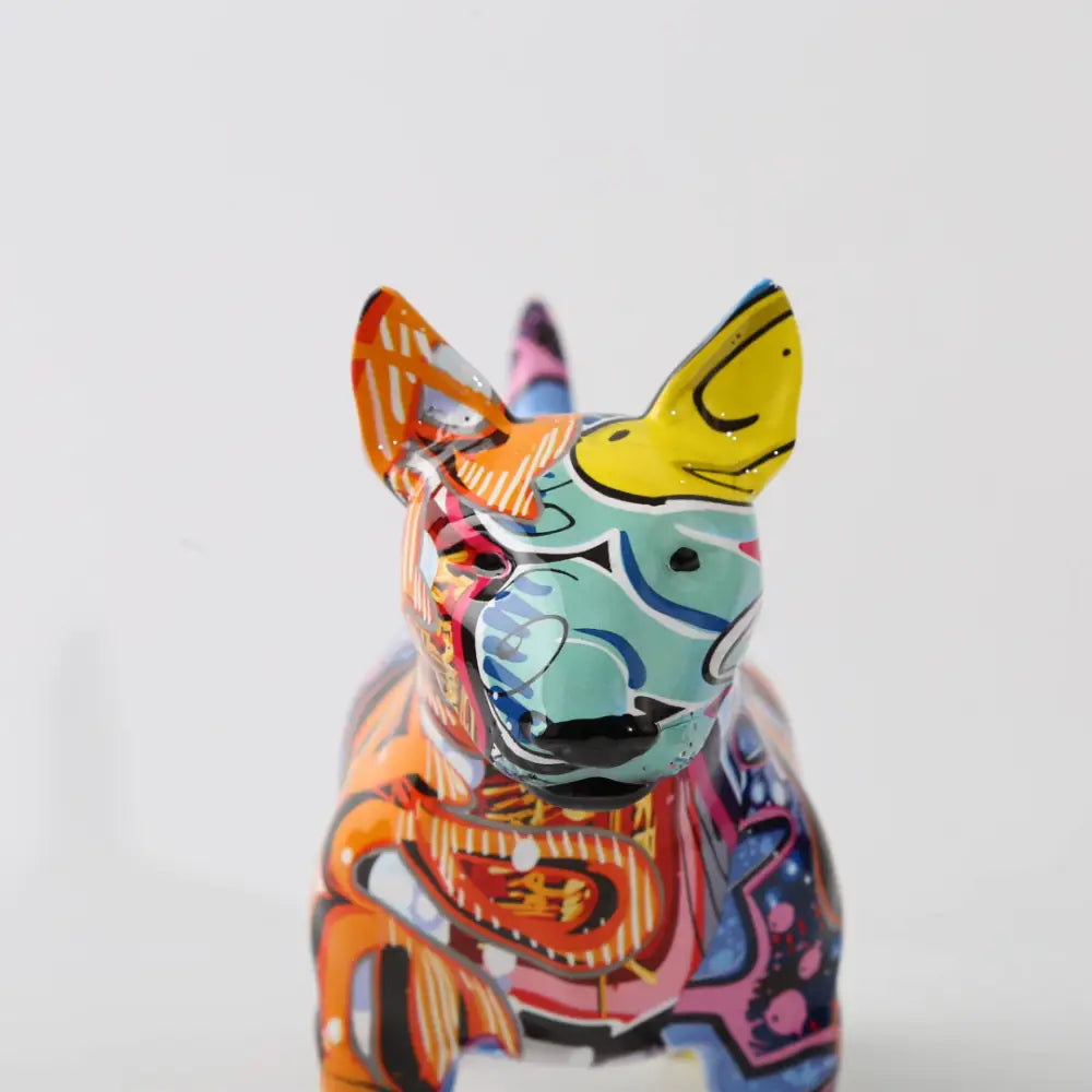 Escultura Bull Terrier colorida Colorful Bull Terrier Sculpture 006