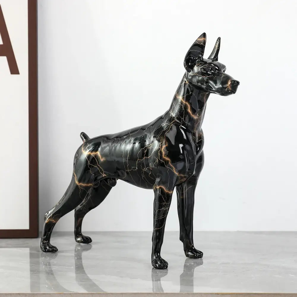 Escultura Doberman colorida Escultura Doberman preta 024
