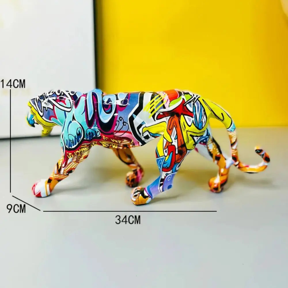 Escultura Leopardo Colorida Leopardo colorido 028