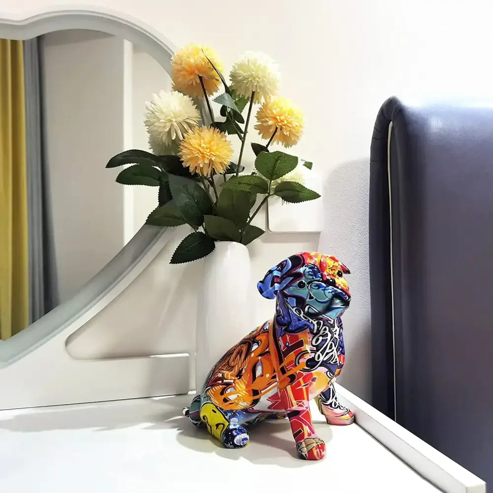 Escultura Pug colorida Escultura Pug 025
