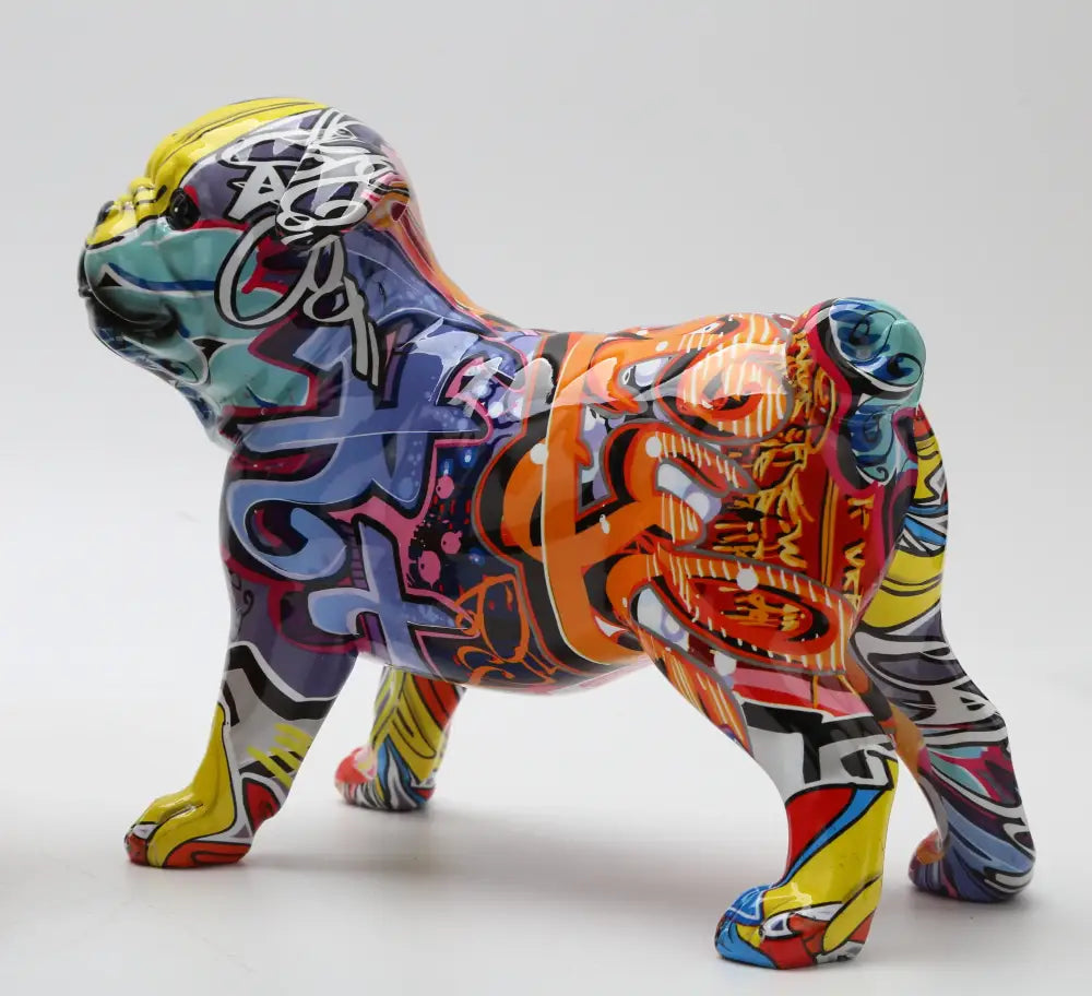 Escultura Pug colorida Escultura Pug 025
