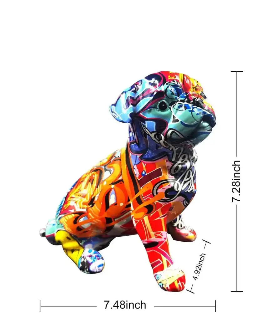 Escultura Pug colorida Escultura Pug 025