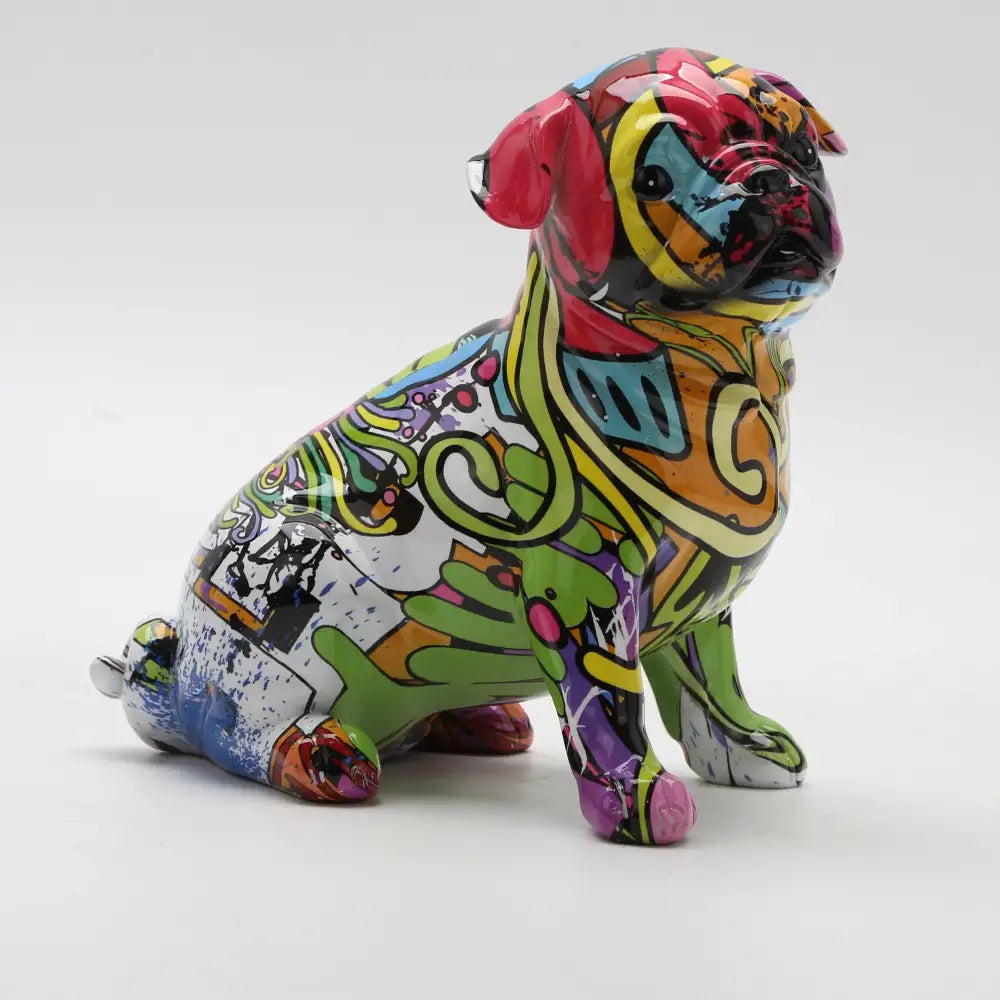 Escultura Pug colorida Escultura Pug 025