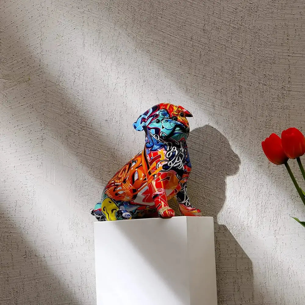 Escultura Pug colorida Escultura Pug 025